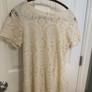 Boho cream lace dress